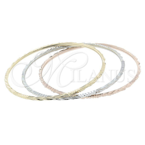 Aro Trio 5.233.003.06 Oro Laminado, Diamantado, Tres Tonos (03 MM Thickness, Size 6 (2.75 Diameter))
