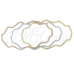 Aro Trio 5.231.002.06 Oro Laminado, Diamantado, Tres Tonos (04 MM Thickness, One size fits all)
