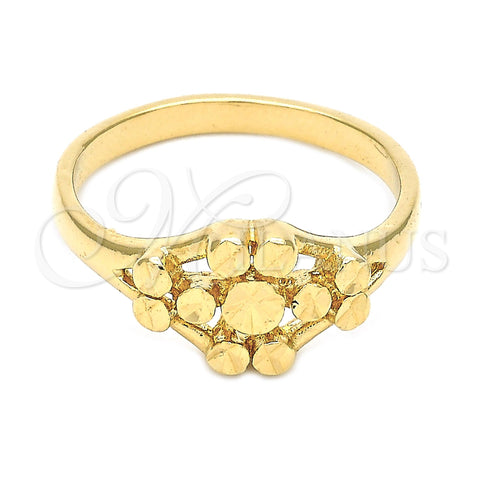 Anillo Elegante 5.174.019.05 Oro Laminado, Diseño de Flor, Diamantado, Tono Dorado (Size 5)
