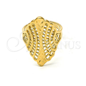 Anillo Elegante 5.173.004.06 Oro Laminado, Diseño de File, Diamantado, Tono Dorado (Size 6)