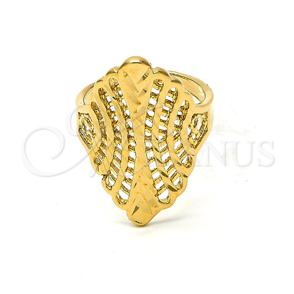 Anillo Elegante 5.173.004.06 Oro Laminado, Diseño de File, Diamantado, Tono Dorado (Size 6)
