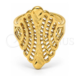 Anillo Elegante 5.173.004.06 Oro Laminado, Diseño de File, Diamantado, Tono Dorado (Tamaño 6)