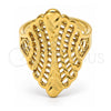 Anillo Elegante 5.173.004.06 Oro Laminado, Diseño de File, Diamantado, Tono Dorado (Tamaño 6)
