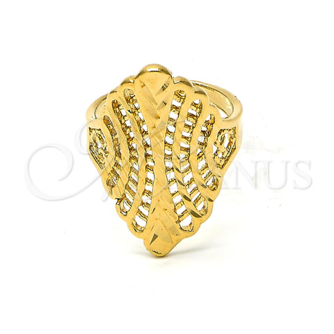 Anillo Elegante 5.173.004.06 Oro Laminado, Diseño de File, Diamantado, Tono Dorado (Size 6)