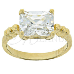 Anillo Elegante 5.167.022.06 Oro Laminado, con Blanca Zirconia Cubica, Pulido, Tono Dorado (Size 6)
