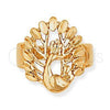 Anillo Elegante 5.175.008.06 Oro Laminado, Diseño de Pavo Real, Diamantado, Tono Dorado (Size 6)