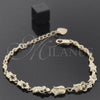 Pulsera Elegante 5.025.003 Oro Laminado, Diseño de Flor, Mate, Tono Dorado (06 MM Thickness, 7 Inches Length)