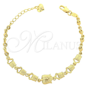 Pulsera Elegante 5.025.003 Oro Laminado, Diseño de Flor, Mate, Tono Dorado (06 MM Thickness, 7 Inches Length)