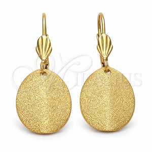Arete Colgante 5.121.008 Oro Laminado, Diseño de Oja, Mate, Tono Dorado