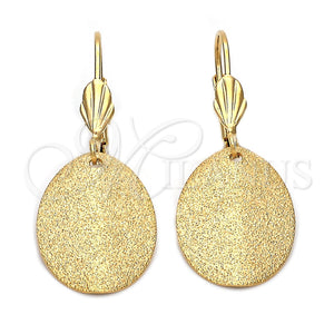 Arete Colgante 5.121.008 Oro Laminado, Diseño de Oja, Mate, Tono Dorado