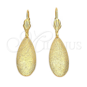 Arete Colgante 5.108.008 Oro Laminado, Diseño de Gota, Mate, Tono Dorado