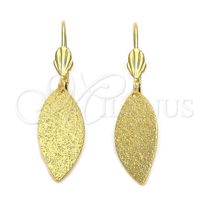 Arete Colgante 5.074.010 Oro Laminado, Diseño de Oja, Mate, Tono Dorado