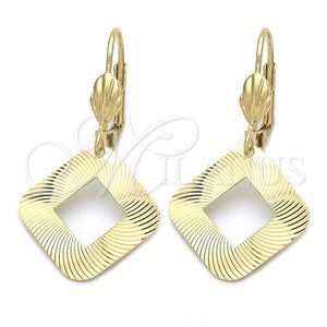 Arete Colgante 5.068.011 Oro Laminado, Diseño de Hueco, Pulido, Tono Dorado