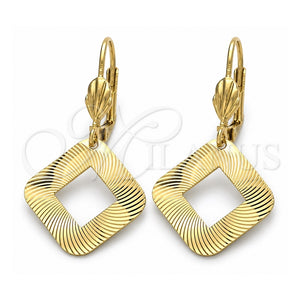 Arete Colgante 5.068.011 Oro Laminado, Diseño de Hueco, Pulido, Tono Dorado