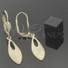 Arete Colgante 5.081.009 Oro Laminado, Diseño de Oja, Mate, Tono Dorado