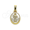 Dije Religioso 5.199.038 Oro Laminado, Diseño de San Benito, Pulido, Tono Dorado