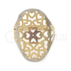 Anillo Elegante 01.32.0034.07 Oro Laminado, Diseño de Corazón y Amor, Pulido, Tres Tonos (Size 7)