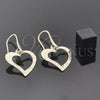 Arete Colgante 02.63.1156 Oro Laminado, Diseño de Corazón, Pulido, Tono Dorado
