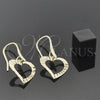 Arete Colgante 02.63.1165 Oro Laminado, Diseño de Corazón, Pulido, Tono Dorado