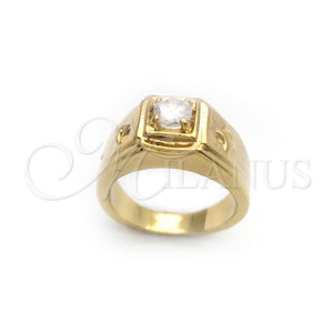 Anillo de Hombre 5.175.027.06 Oro Laminado, con Blanca Zirconia Cubica, Pulido, Tono Dorado (Size 6)