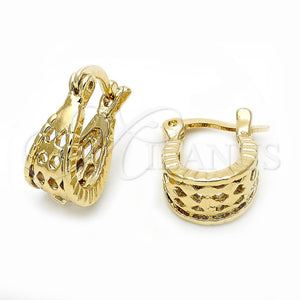 Argolla Pequeña 5.153.050 Oro Laminado, Diseño de File, Pulido, Tono Dorado