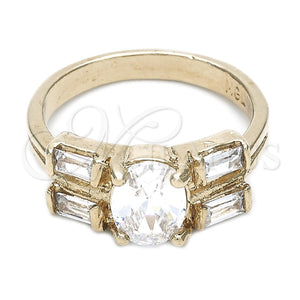 Anillo Elegante 5.166.008.06 Oro Laminado, con Blanca Zirconia Cubica, Pulido, Tono Dorado (Size 6)