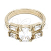 Anillo Elegante 5.166.008.06 Oro Laminado, con Blanca Zirconia Cubica, Pulido, Tono Dorado (Size 6)