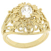 Anillo Multi Piedra 5.165.010.06 Oro Laminado, con Blanca Zirconia Cubica, Diamantado, Tono Dorado (Size 6)