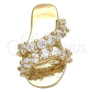 Dije Elegante 5.179.030 Oro Laminado, Diseño de Zapato, con Blanca Zirconia Cubica, Pulido, Tono Dorado