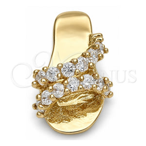 Dije Elegante 5.179.030 Oro Laminado, Diseño de Zapato, con Zirconia Cubica Blanca, Pulido, Tono Dorado