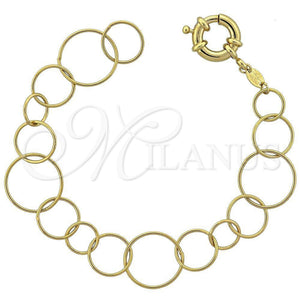 Pulsera Elegante 5.225.002.08 Oro Laminado, Pulido, Tono Dorado (18 MM Thickness, 8 Inches Length)