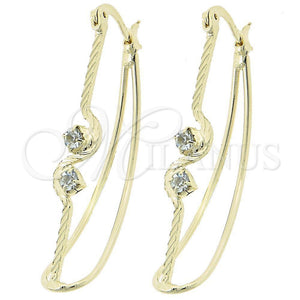 Argolla Mediana 5.153.054 Oro Laminado, con Blanca Zirconia Cubica, Diamantado, Tono Dorado