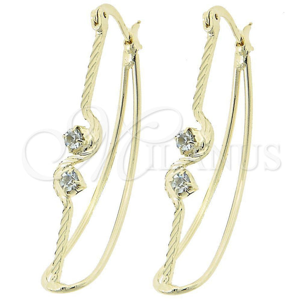 Argolla Mediana 5.153.054 Oro Laminado, con Blanca Zirconia Cubica, Diamantado, Tono Dorado