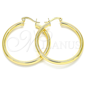 Argolla Mediana 5.134.024.30 Oro Laminado, Diseño de Hueco, Pulido, Tono Dorado