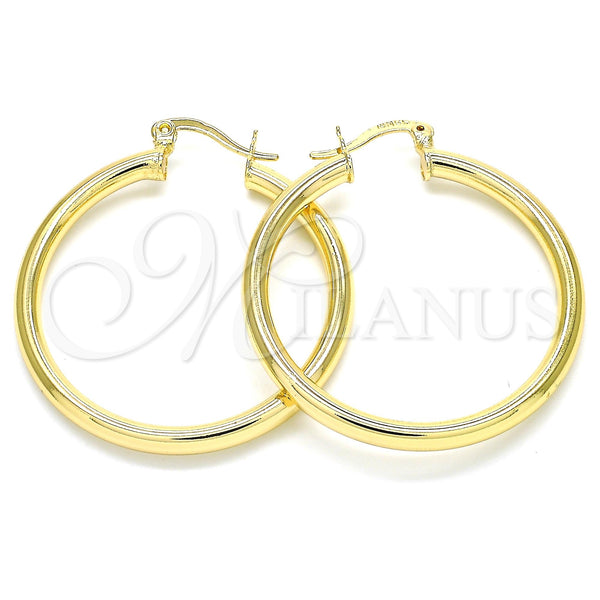 Argolla Mediana 5.134.024.30 Oro Laminado, Diseño de Hueco, Pulido, Tono Dorado