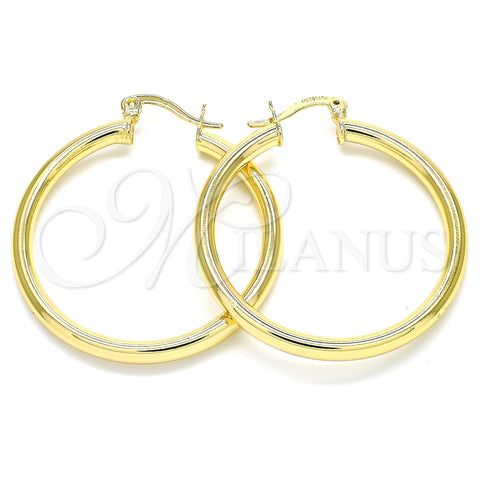 Argolla Mediana 5.134.024.30 Oro Laminado, Diseño de Hueco, Pulido, Tono Dorado