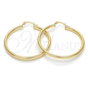 Argolla Mediana 5.134.022.40 Oro Laminado, Diseño de Hueco, Pulido, Tono Dorado