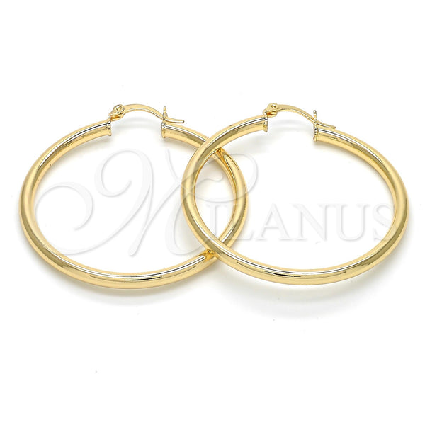 Argolla Mediana 5.134.022.40 Oro Laminado, Diseño de Hueco, Pulido, Tono Dorado