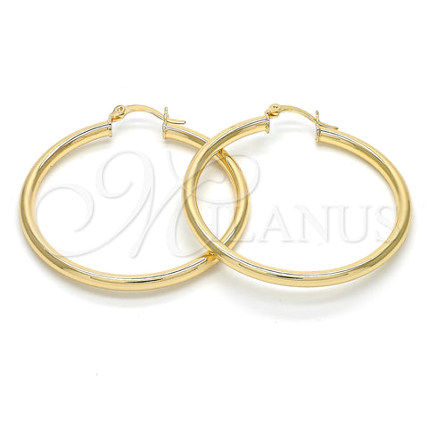 Argolla Mediana 5.134.022.40 Oro Laminado, Diseño de Hueco, Pulido, Tono Dorado