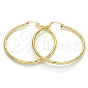 Argolla Grande 5.134.020.50 Oro Laminado, Diseño de Hueco, Pulido, Tono Dorado