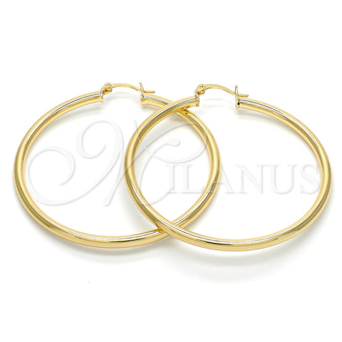 Argolla Grande 5.134.020.50 Oro Laminado, Diseño de Hueco, Pulido, Tono Dorado