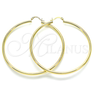 Argolla Extra Grande 5.134.016.70 Oro Laminado, Diseño de Hueco, Pulido, Tono Dorado