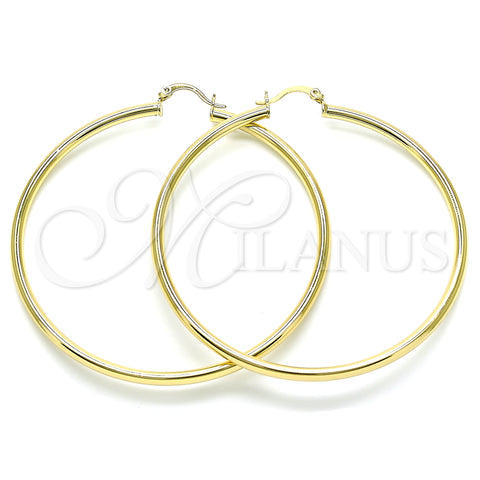 Argolla Extra Grande 5.134.016.70 Oro Laminado, Diseño de Hueco, Pulido, Tono Dorado