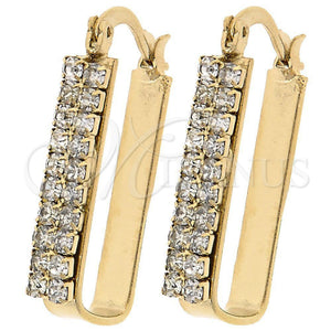 Argolla Mediana 5.141.022 Oro Laminado, con Blanca Zirconia Cubica, Pulido, Tono Dorado