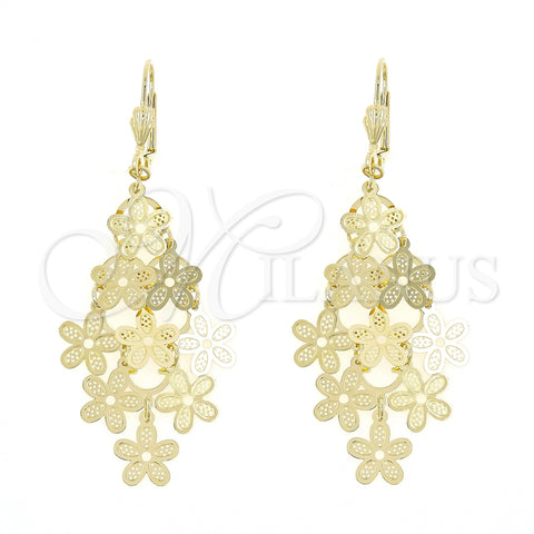 Arete Chandelier 5.075.006 Oro Laminado, Diseño de Flor, Pulido, Tono Dorado