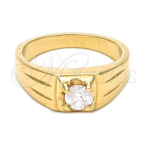 Anillo de Hombre 5.175.021.06 Oro Laminado, con Blanca Zirconia Cubica, Diamantado, Tono Dorado (Size 6)