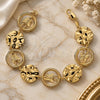 Pulsera Elegante 5.224.005 Oro Laminado, Diseño de Mariposa, Diamantado, Tono Dorado (Grosor 17 MM, 7 Pulgadas de Largo)