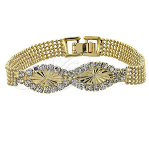 Pulsera Elegante 5.024.009 Oro Laminado, con Blanca Zirconia Cubica, Diamantado, Tono Dorado (12 MM Thickness, 7 Inches Length)