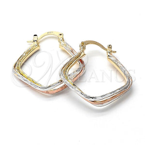 Argolla Mediana 5.138.032 Oro Laminado, Diamantado, Tres Tonos