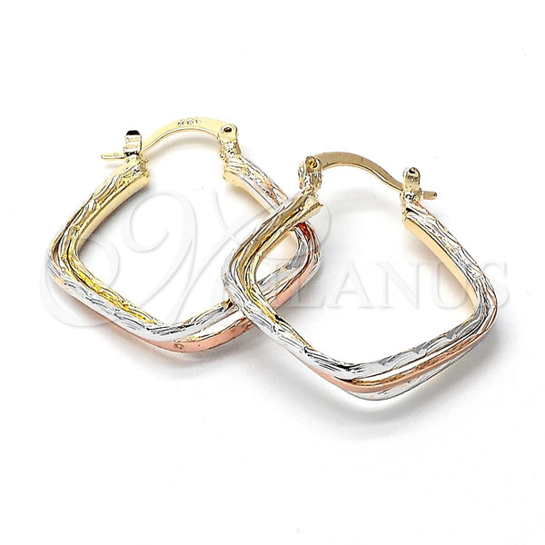 Argolla Mediana 5.138.032 Oro Laminado, Diamantado, Tres Tonos